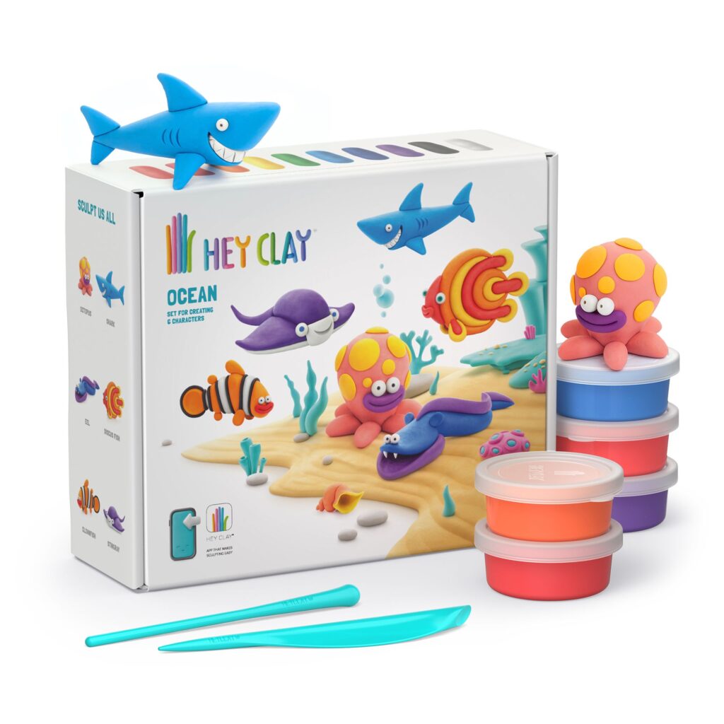 Hey Clay -  Shark, Octopus, Stingray, Series Ocean,  პლასტელინის ნაკრები
