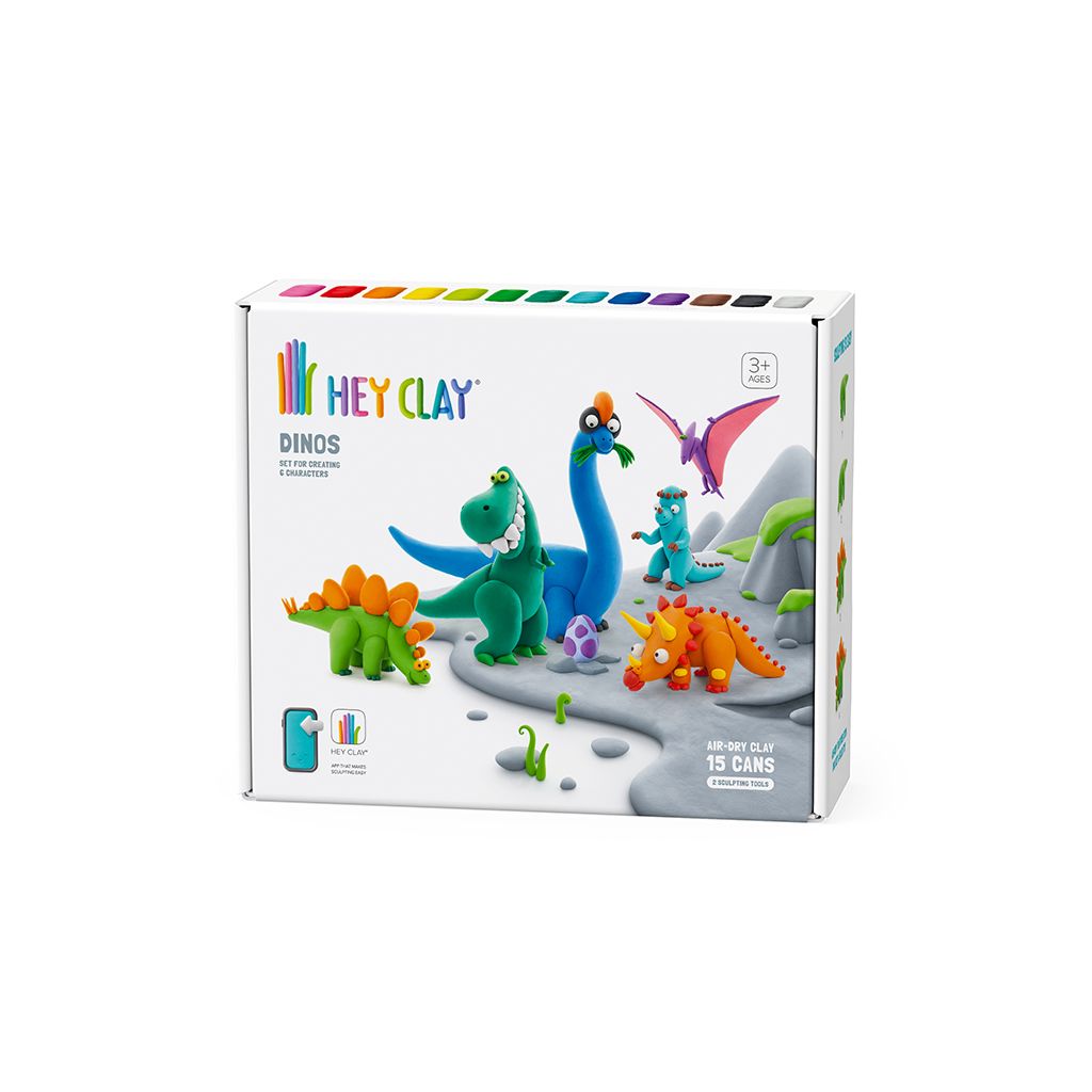 Hey Clay -  Dinos  პლასტელინის ნაკრები  15ც - Image 1