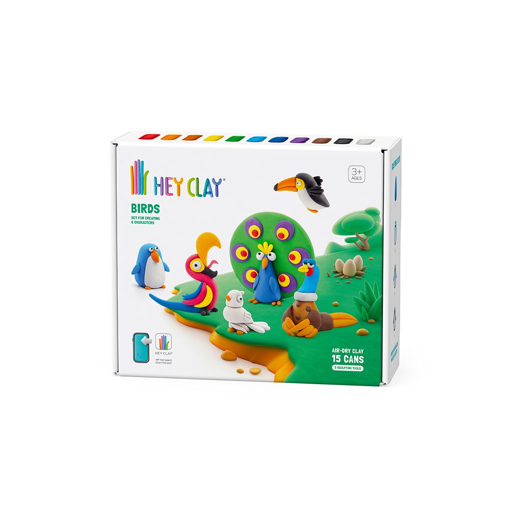 Hey Clay -  Birds  პლასტელინის ნაკრები  15ც